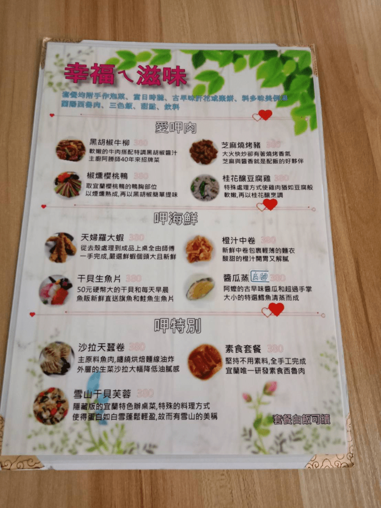 幸福味菜單：探索美食與幸福的溫馨旅程