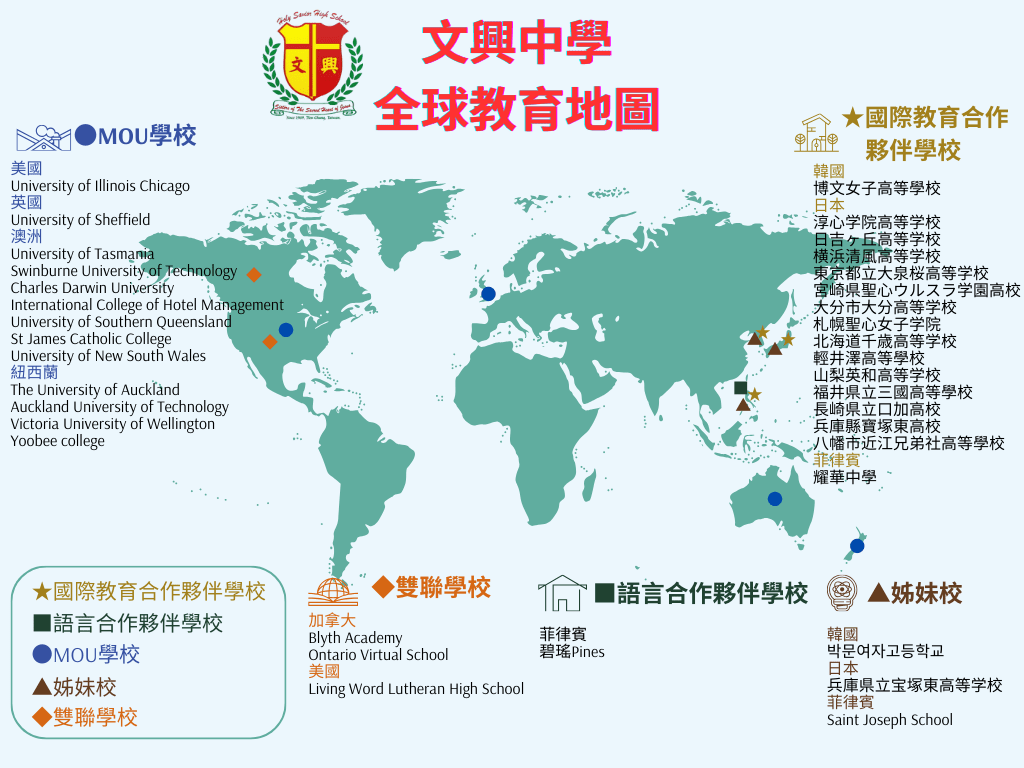 文興中學全球教育地圖
