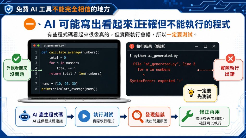 免費 AI 工具不能完全相信的地方