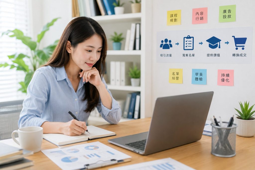 線上課程有合作平台、有經銷商、有學校資源,為什麼還是賣不動?關鍵不是流量,而是轉換流程