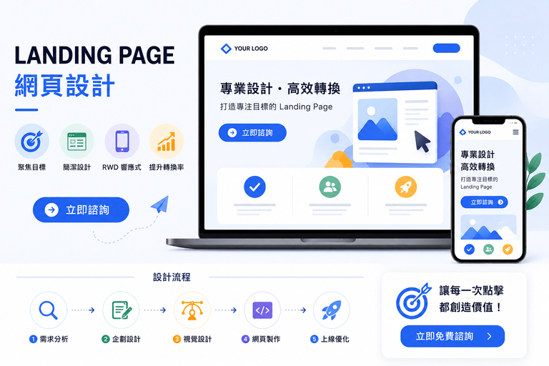 Landing Page 設計怎麼做？高轉換頁面架構、版型與 CTA 完整指南