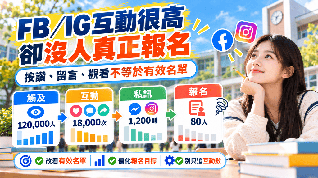 2026招生廣告有點擊卻沒人報名？學校、補習班 Google／FB 廣告轉換率低的10大原因與改善攻略