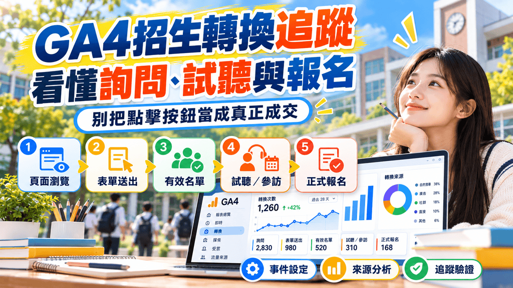 2026招生廣告有點擊卻沒人報名？學校、補習班 Google／FB 廣告轉換率低的10大原因與改善攻略