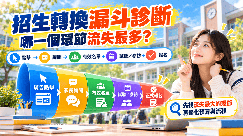 2026招生廣告有點擊卻沒人報名？學校、補習班 Google／FB 廣告轉換率低的10大原因與改善攻略