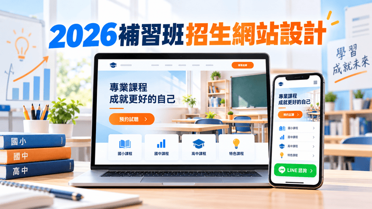 2026補習班招生網站怎麼設計？WordPress、AI網頁生成、LINE報名與Google廣告Landing Page完整攻略