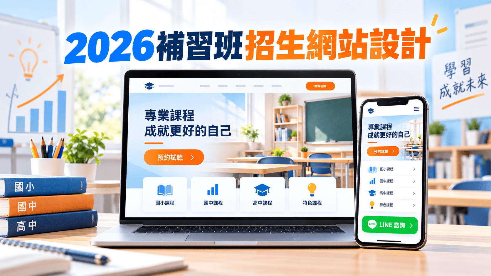 2026補習班招生網站怎麼設計?WordPress、AI網頁生成、LINE報名與Google廣告Landing Page完整攻略