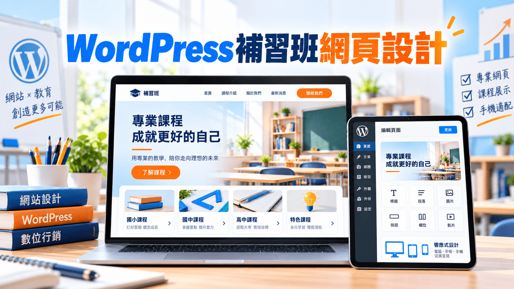 2026補習班招生網站怎麼設計?WordPress、AI網頁生成、LINE報名與Google廣告Landing Page完整攻略