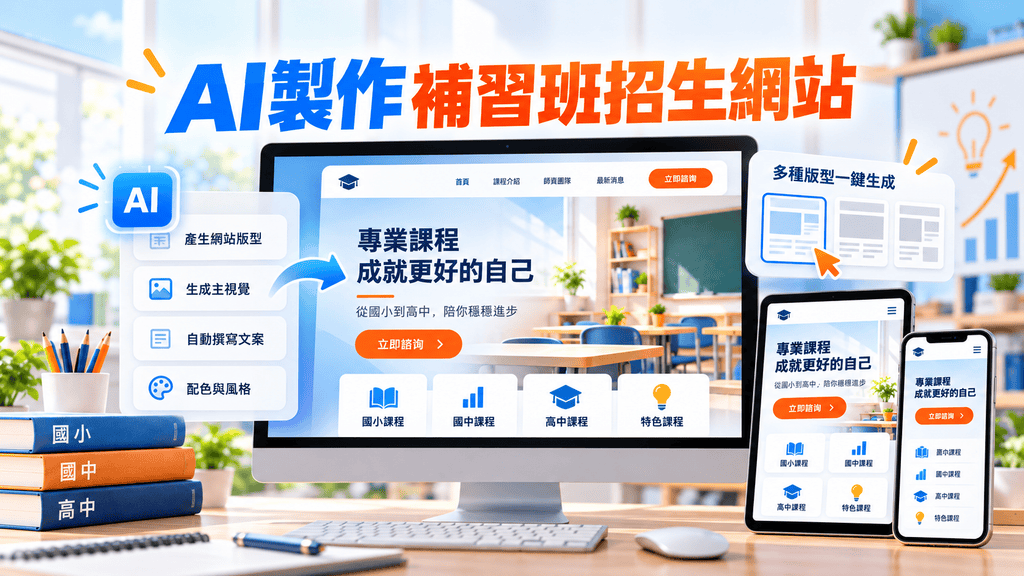 2026補習班招生網站怎麼設計?WordPress、AI網頁生成、LINE報名與Google廣告Landing Page完整攻略