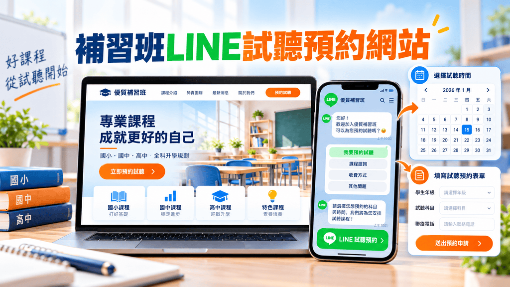 2026補習班招生網站怎麼設計?WordPress、AI網頁生成、LINE報名與Google廣告Landing Page完整攻略