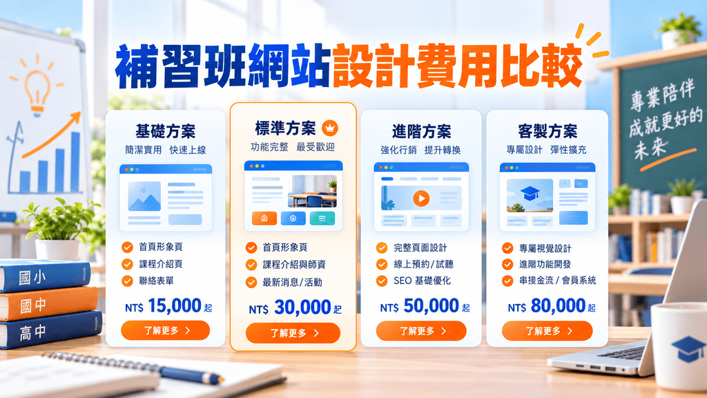 2026補習班招生網站怎麼設計?WordPress、AI網頁生成、LINE報名與Google廣告Landing Page完整攻略