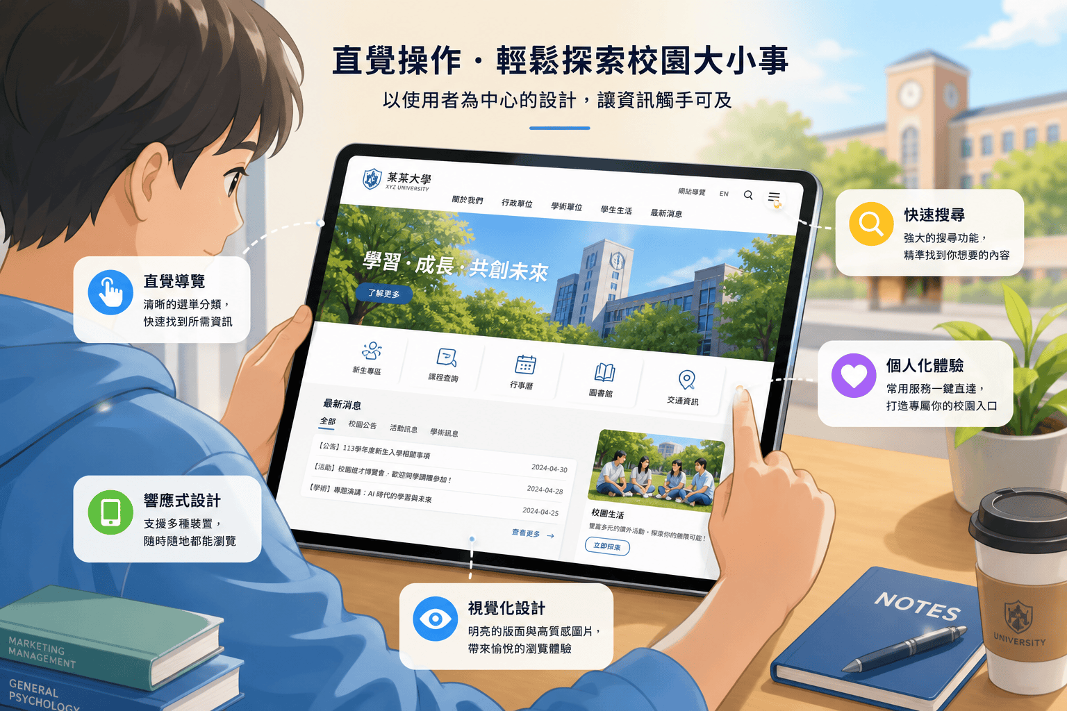 規劃大專院校網站設計時需要注意的內容結構與功能